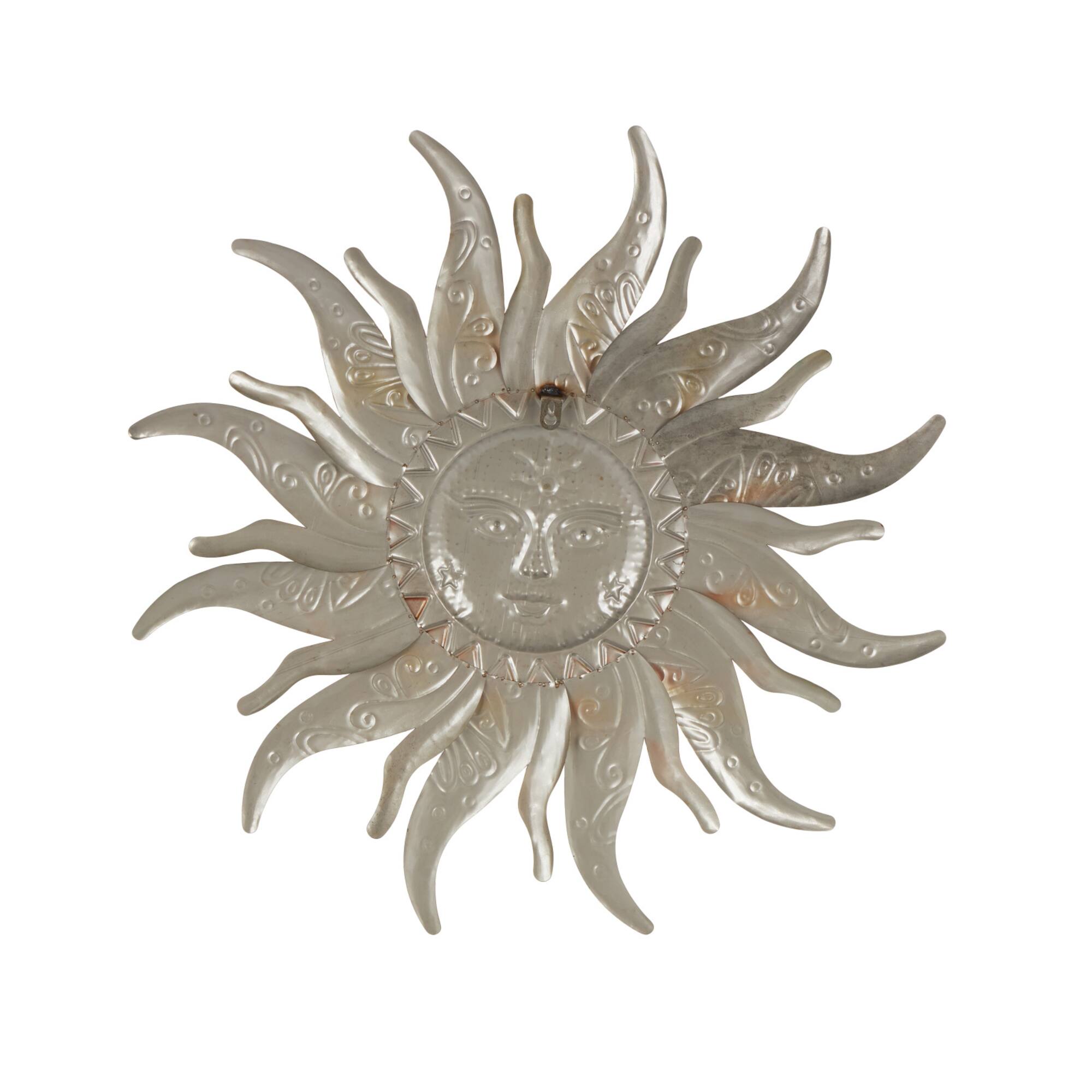 26" Stainless Steel Metal Sun Face Home Wall Décor